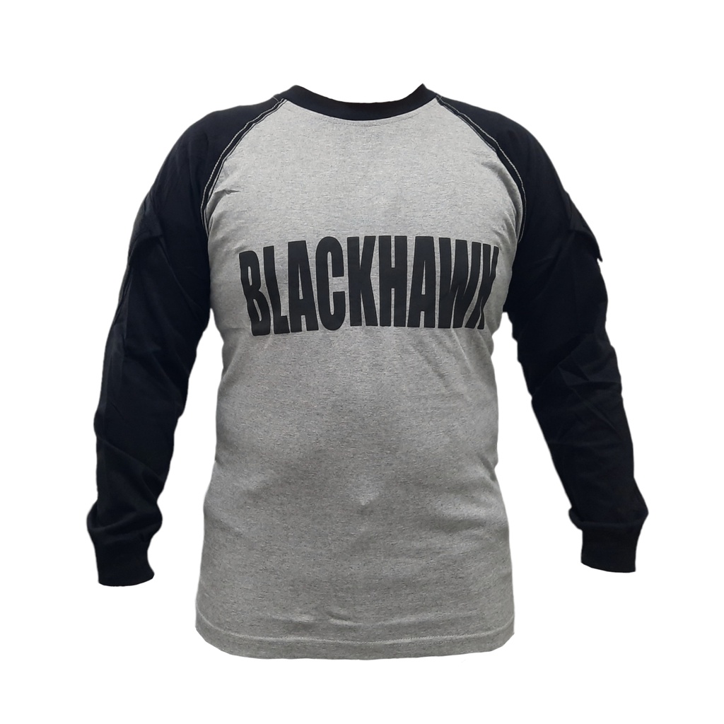 Kaos Panjang Blackhawk Hitam, Abu tua Katun Combed