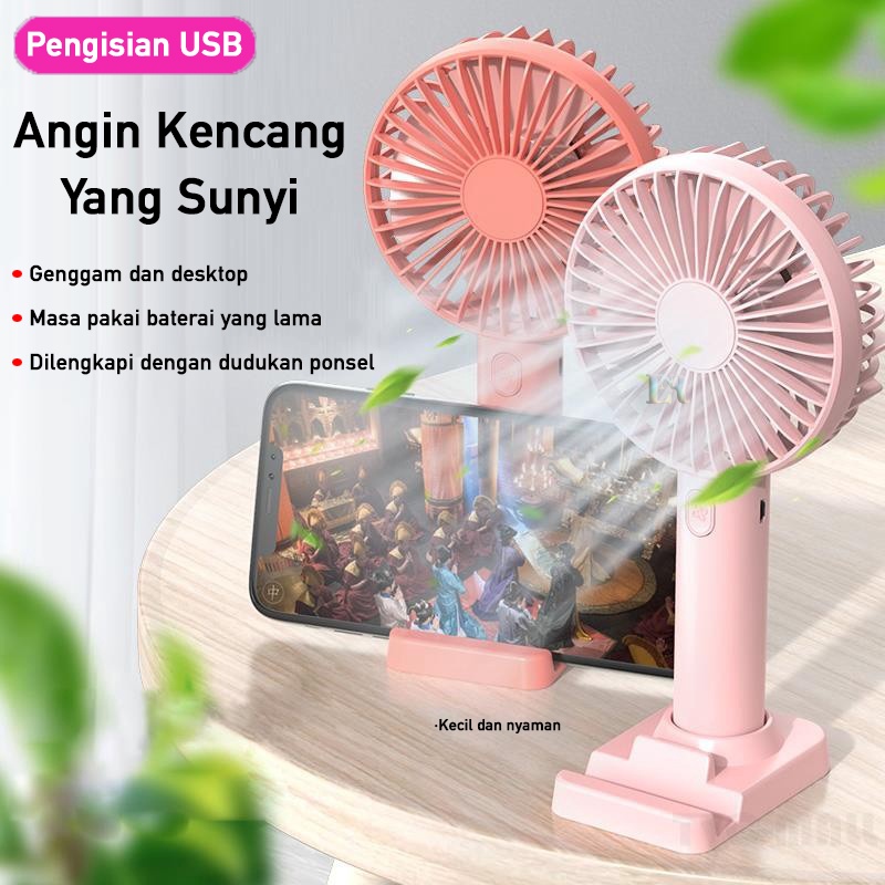 2 in 1 Kipas Angin Mini Portable Nano Spray + Phone Stand Holder HP Fan Cooler Pengisian USB Kipas Angin Genggam Tangan Charging Charger Handphone Tatakan Dudukan Ponsel Handphone Rechargeable Humidifier bisa untuk Pendingin dan Pelembab Wajah.