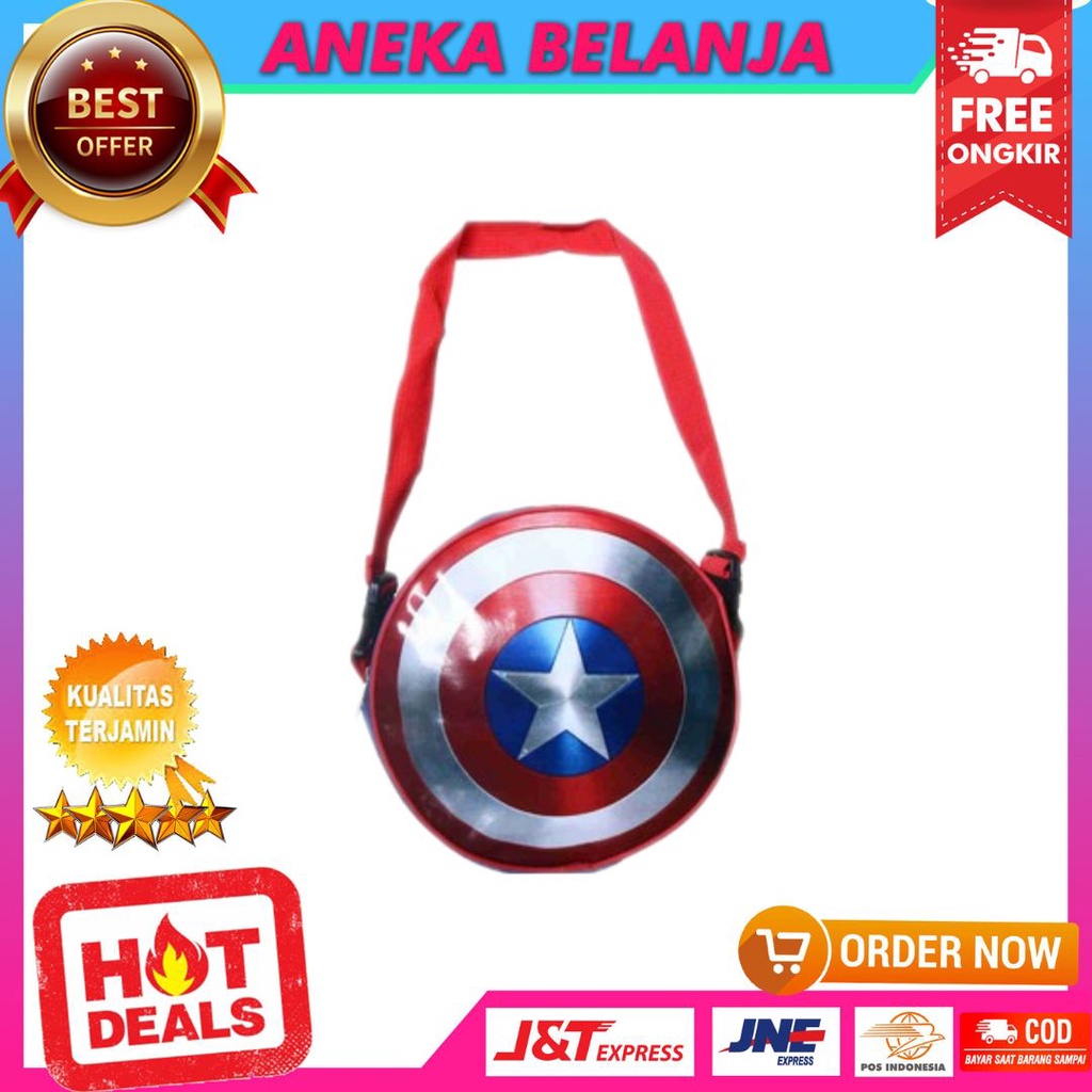 NEW Tas 2 in 1Captain America Ransel Sekolah Anak Cowok Bisa Jadi Tas Selempang Anak Cowok PAUD TK SD