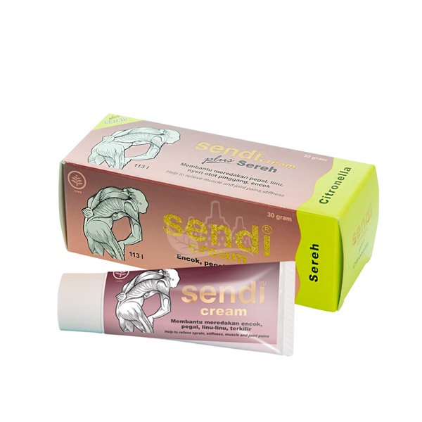 SENDI CREAM SEREH 30 Gram - Borobudur Herbal - Mengobati encok, pegal linu, letih, dan lesu
