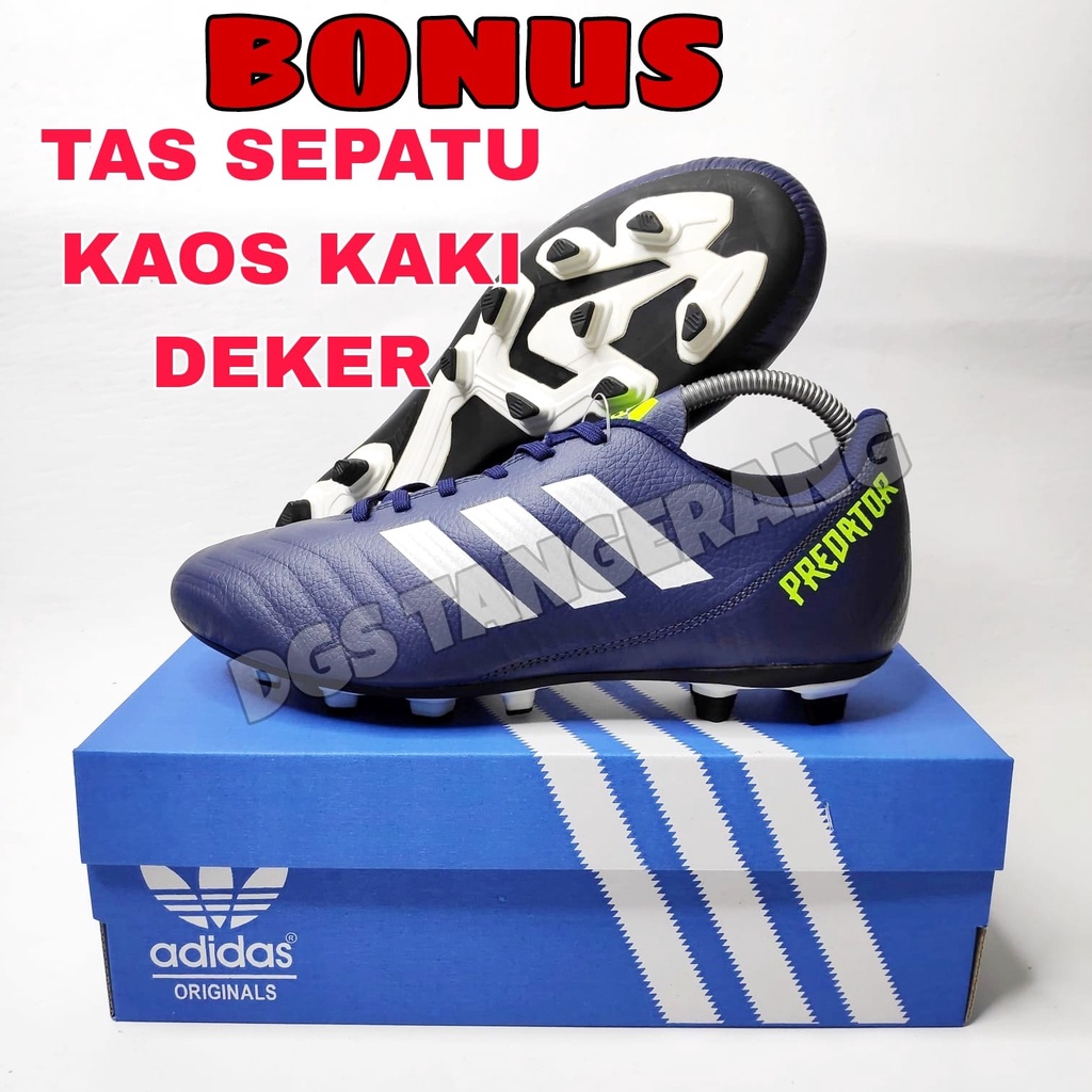PROMO  SEPATU SEPAK BOLA ADIDAS_PREDATOR_NEW FULL EMBOSS TERMURAH SIZE 39-43 BONUS KAOS KAKI DEKER T