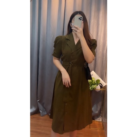 438 DRESS MEWAH MATT LINEN VOXY LD MAX 100CM ALLSIZE FREE BELT GROSIRAN MURAH