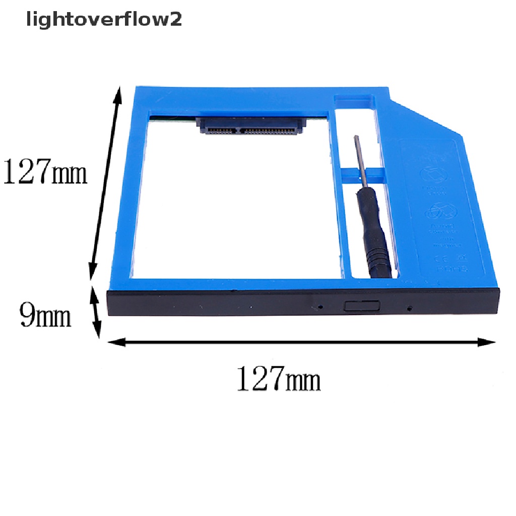 (lightoverflow2) Caddy HDD SATA 2nd Bahan Plastik Untuk Laptop 9.0mm SATA 3.0 CD DVD Optical Bay