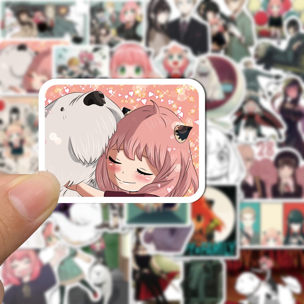 50 Pcs Stiker Motif Kartun anime spy x family Tahan Air Untuk Dekorasi Laptop / Cangkir Air