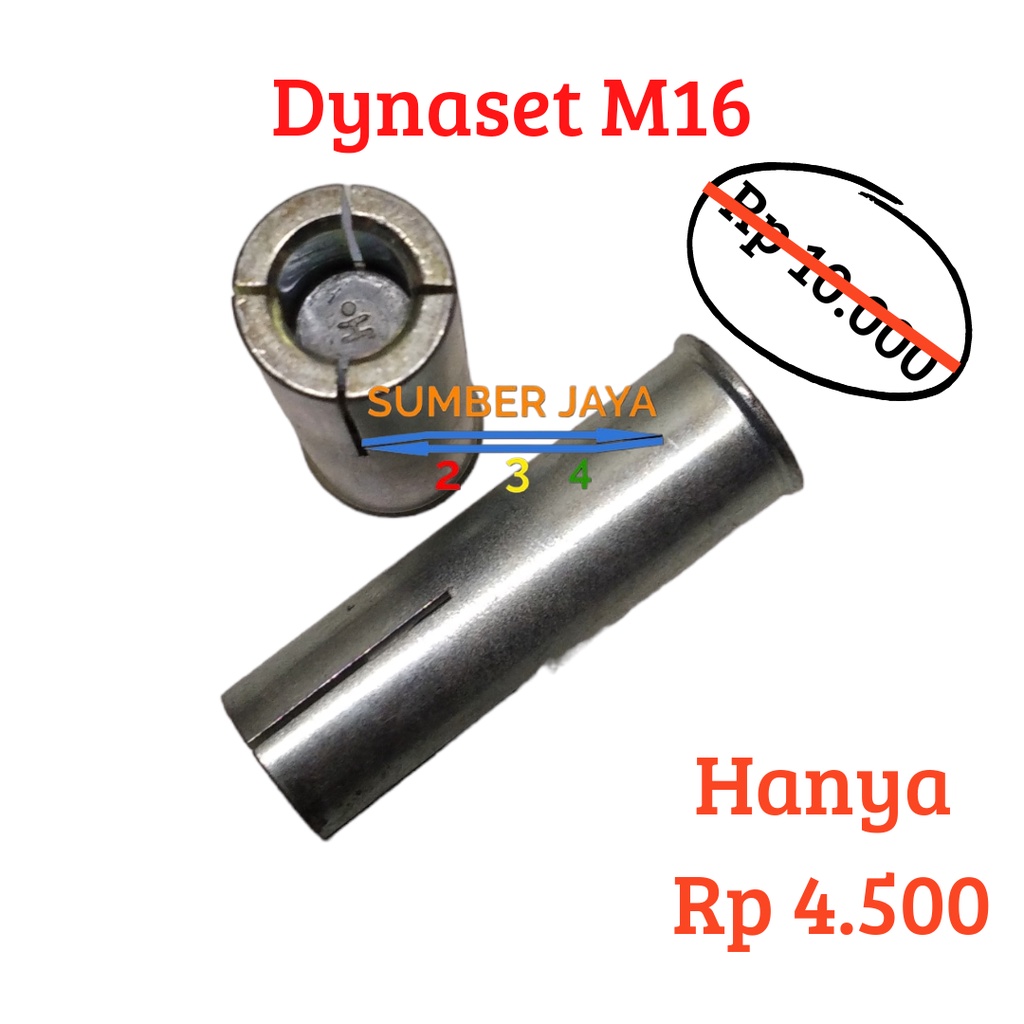 Dynaset M16 / Dinaset 6MM / Drop In Anchor M16x65 TERMURAH