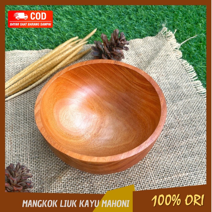 MANGKOK JUMBO MAKAN KAYU MAHONI DIAMETER 16 & 20cm, MANGKOK KAYU MAKAN, MANGKOK MAKAN KAYU SET, MANG