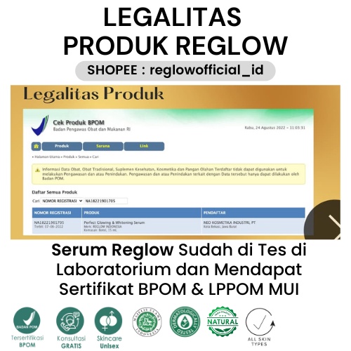 Reglow Serum Perfect Glowing and Whitening By dr Shindy Putri Perawatan Kulit Essence Wajah Original