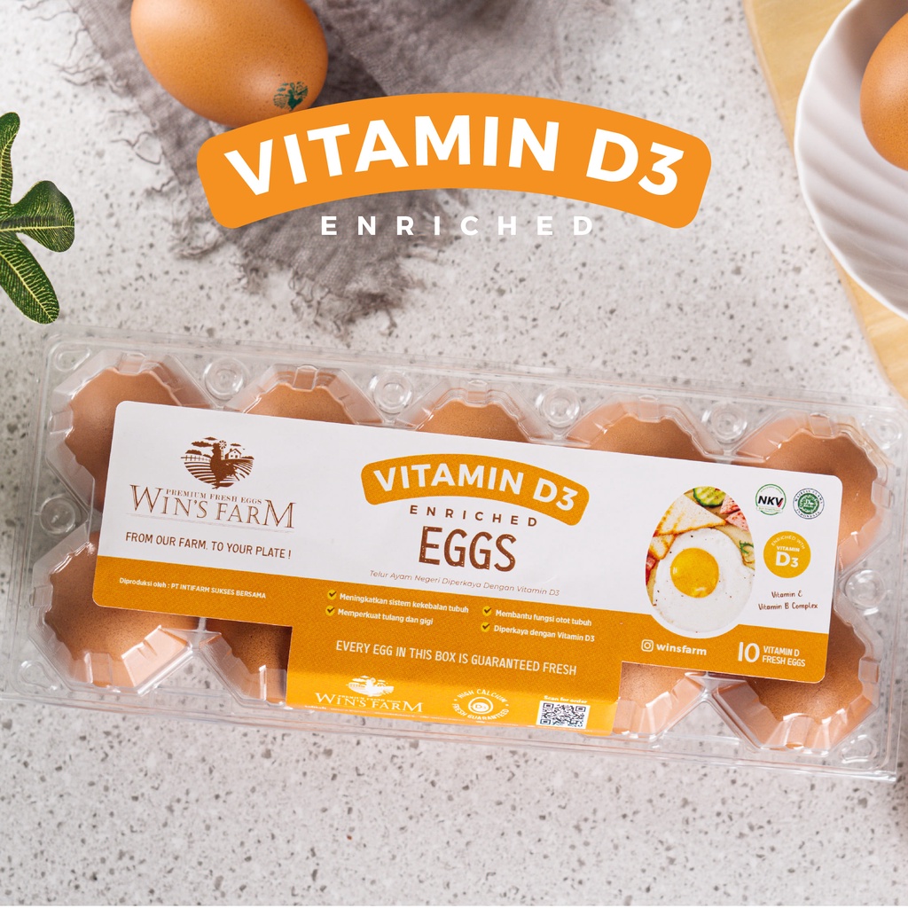 

Wins Farm | Telur Ayam Vitamin D3 isi 10 Butir