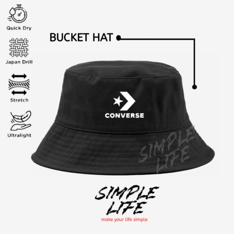 Topi Bucket Hat Converse | Topi Bucket Distro | Bucket Hat Pria Wanita | Hat Converse Star