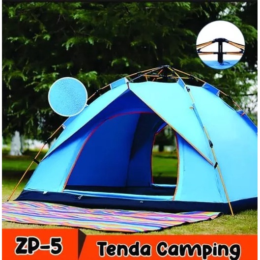 PROMO Tenda Camping Otomatis Biru Kapasitas 3 Orang Tenda Otomatis Outdoor &amp; Indoor Tenda Gunung serbaguna