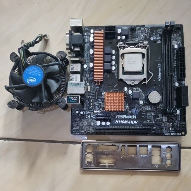 Motherboard H110 plus processor core i3 6100 ram 4gb ddr4 bonus fan