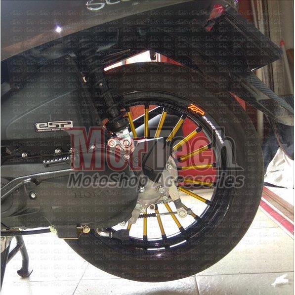 Velg Pelek Racing Dokar Top Andong Ring 14 Honda New Scoopy Fi 215 - 250 Hitam Gold