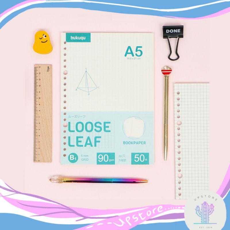 

BUKUQU Kertas Binder Loose Leaf A5 50 Lembar - Bookpaper 90 gsm