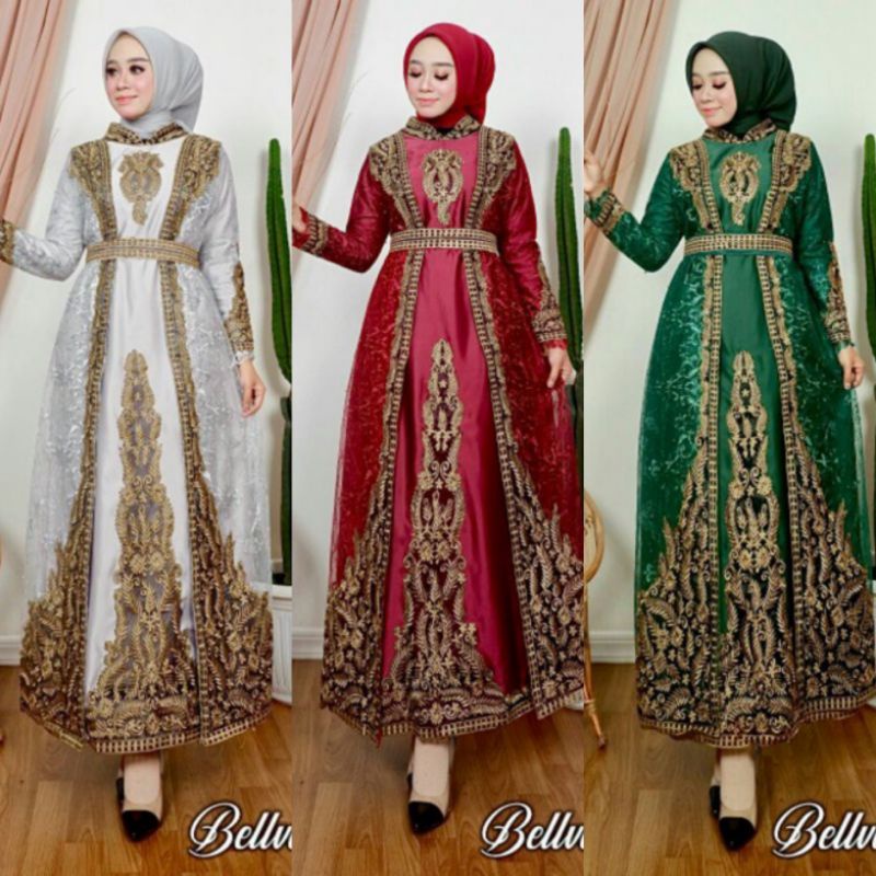 BELLVANIA DRESS // BAHAN TILLE BORDIR PREMIUM // ORIGINAL By Pelangi Jaya