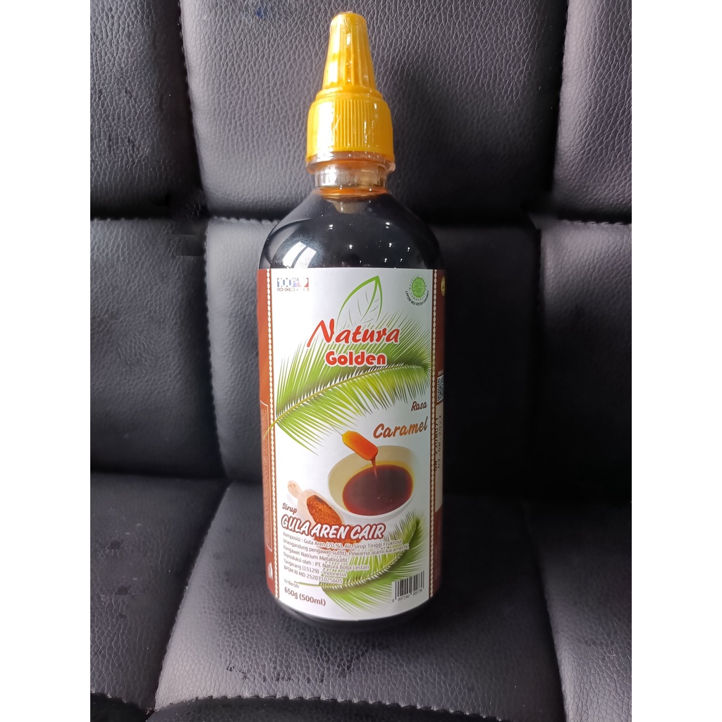 

Gula Aren Cair Caramel NATURA GOLDEN kemasan Botol 650 gr ( 500 ML )