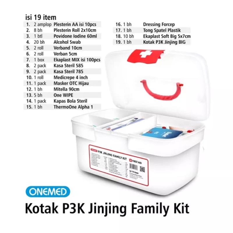 KOTAK P3K PLASTIK JINJING FAMILY KIT ONEMED KOTAK P3K LENGKAP
