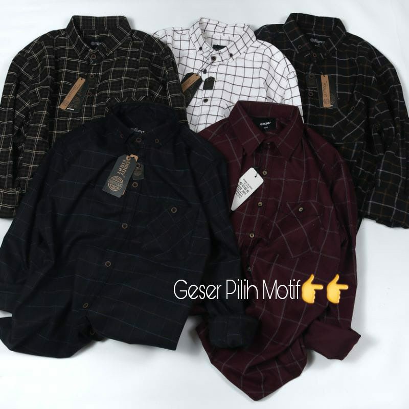 Kemeja Flanel Pria Lengan Panjang Motif Kotak Kotak Kualitas Premium Flanel Terbaru 2022 Premium