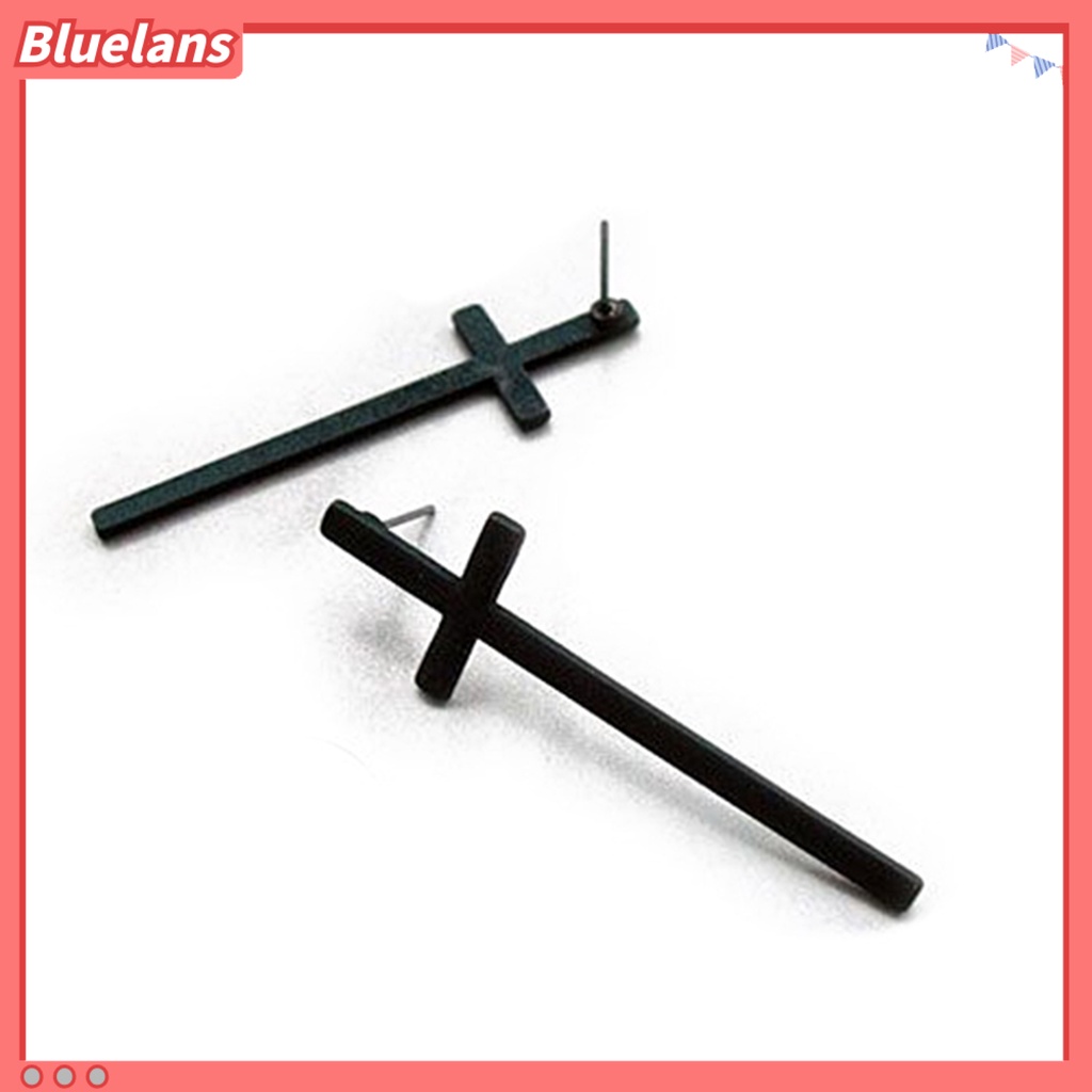 Bluelans Unisex Vintage Rock Punk Gothic Charm Cross Earrings Lovers Ear Studs Gift