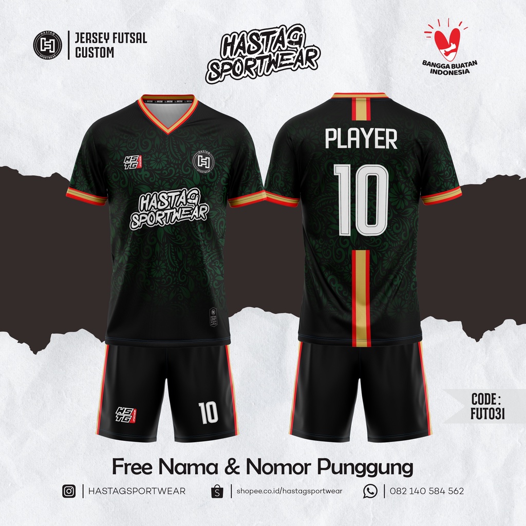 [BISA SATUAN]Jersey Baju Futsal Custom Full Printing Free Nama Dan Nopung