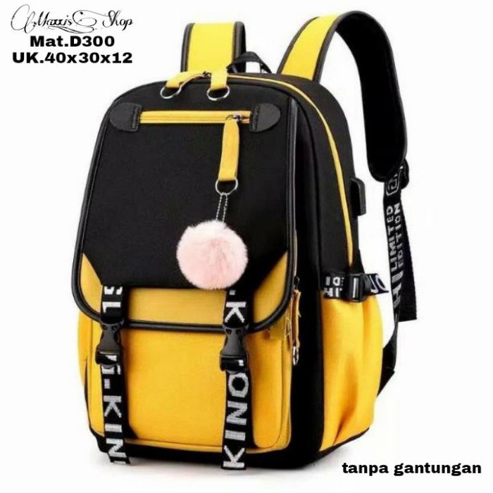 PROMO TAS WANITA Tas ransel anak sekolah perempuan/ransel wanita SD SMP SMA/ Davina084 - Kuning KECI