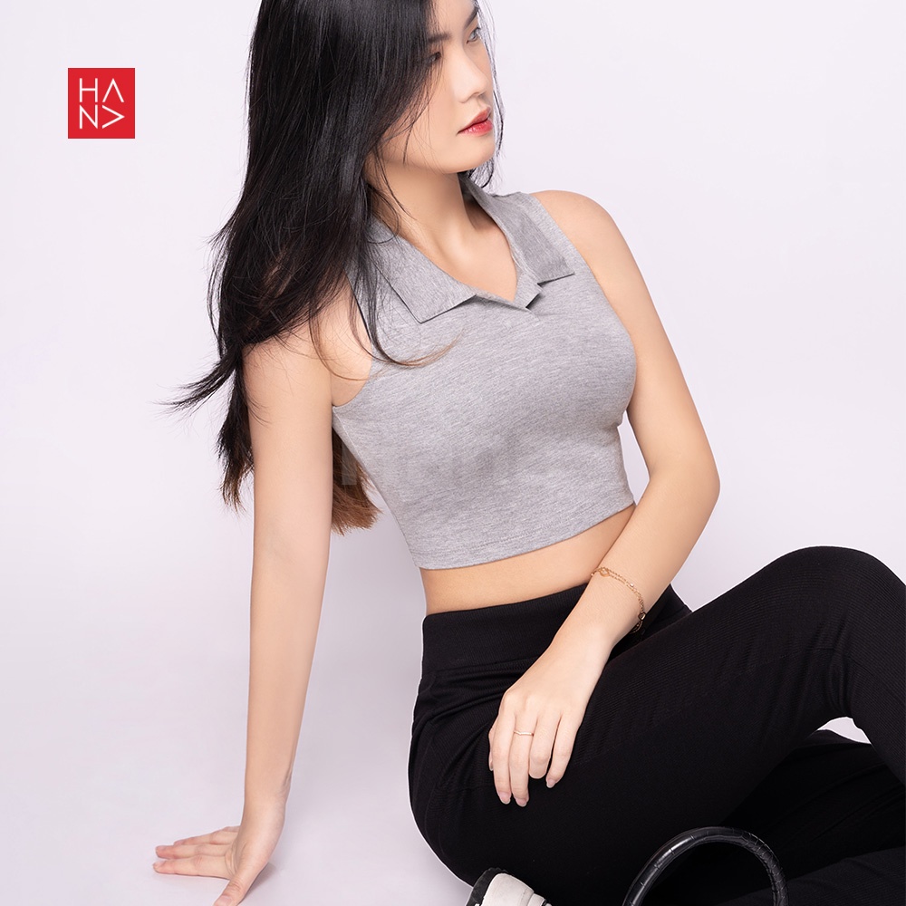 Hana Fashion - Inggrid Crop Top Kaos Pendek Blouse Wanita  - CT120