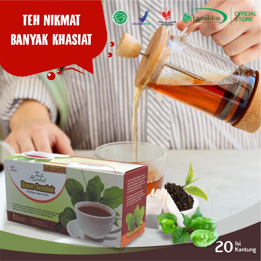 

Teh Asam Urat Daun Sendok Antiradang Tazakka Original Halal BPOM Isi 20 Kantung Celup Tea Bag Obat Nyeri Sendi dan Tulang Minuman Kesehatan Herbal Antioksidan Vitamin Daya Tahan Tubuh Dewasa Liver Hepatitis