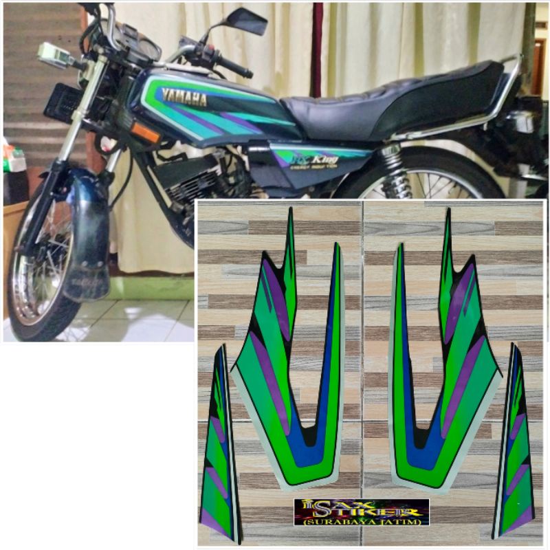striping original Yamaha RX KING hitam hijau tahun 1997