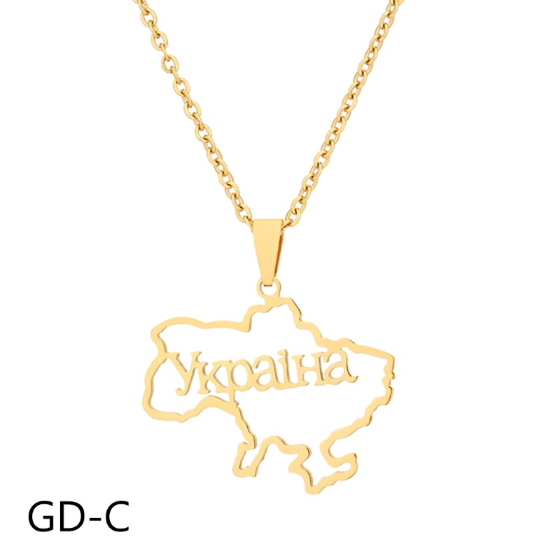 Kalung Choker Liontin Peta Ukraine Hati Untuk Hadiah