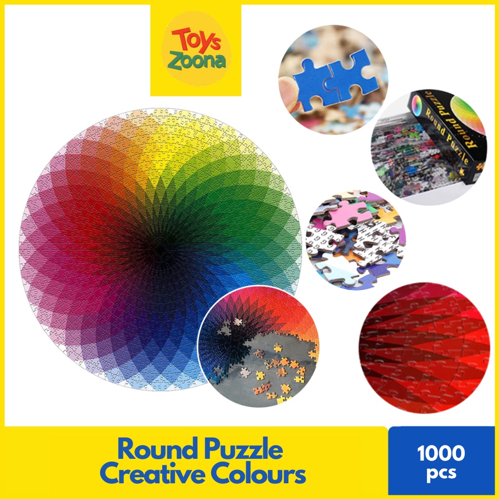 ToysZoona Round Puzzle 1000 Creative Colourful / Mainan Edukasi / Round Puzzle / Jigsaw Puzzle / Jigsaw Puzzle 1000 Pcs / Puzzle 1000 Pcs