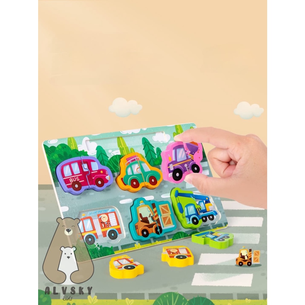 PUZZLE 3D CHUNKY ANIMAL EDUKASI MAINAN ANAK DENGAN PAPAN GAMBAR DAN SPIDOL