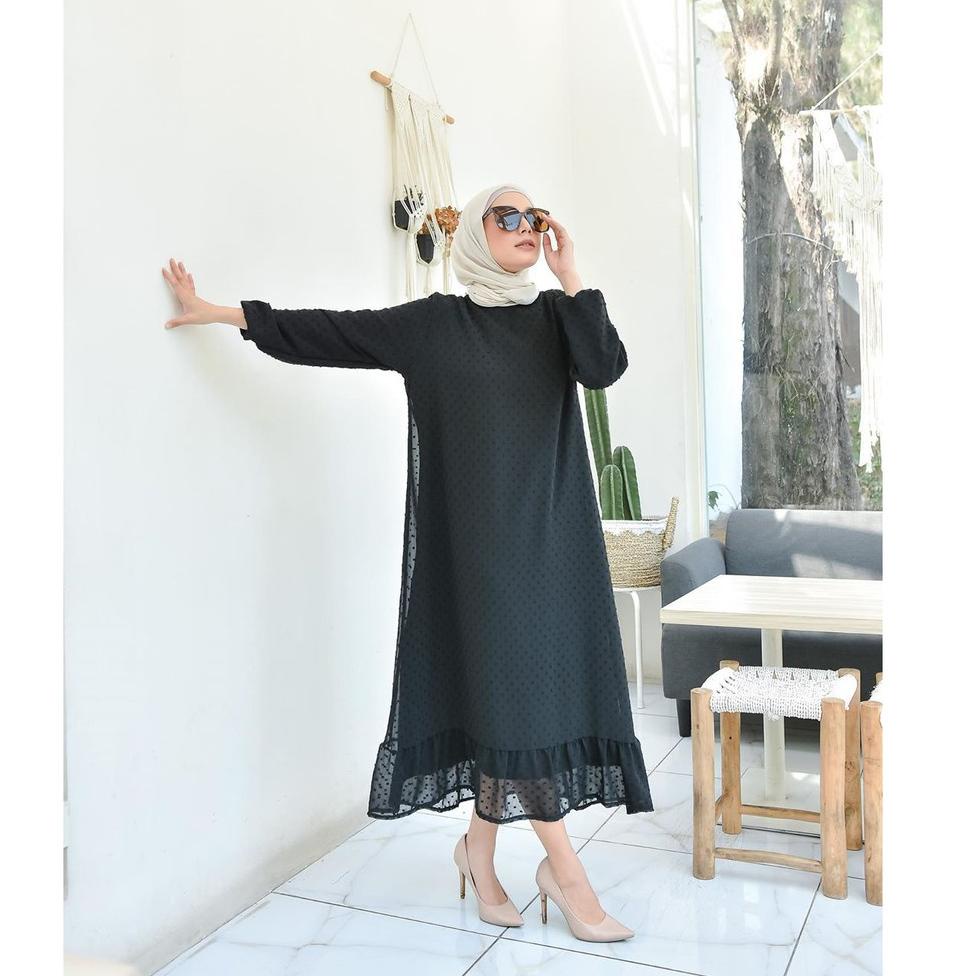 "GND.22Oc22υ" SYF08 Dress Muslim alofa Long Hitam
