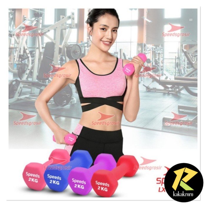 Dumbel Barbel vinly speeds 2 kg ORI - PINK, TULANG