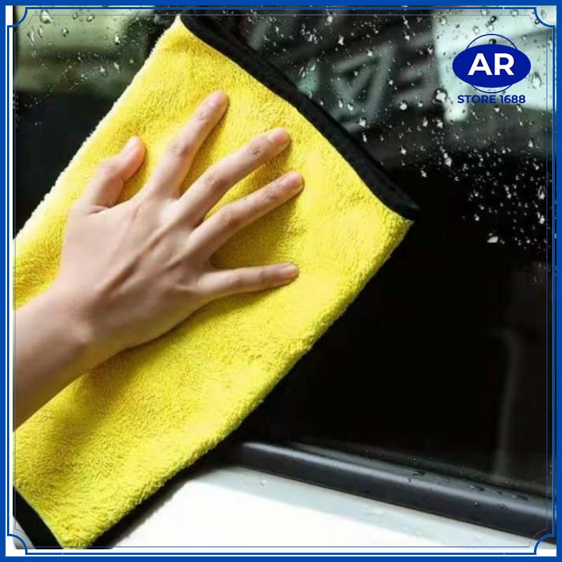 KAIN LAP MICROFIBER 400GSM 30X30CM KAIN LAP KUNING MOBIL MOTOR SERBAGUNA 2 SISI / OTOMOTIF TOWEL/kanebo