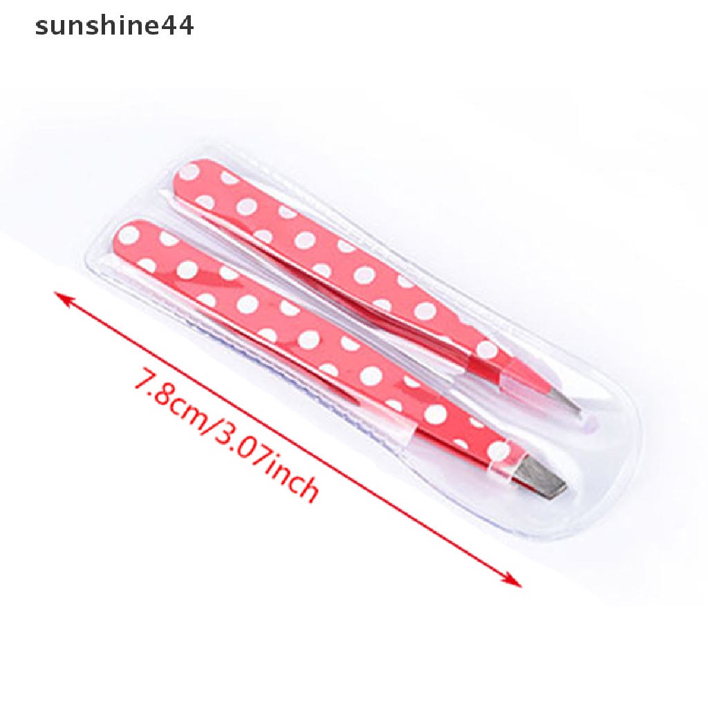 Sunshine 2Pcs / Set Pinset Pencabut Alis Bahan Stainless Steel