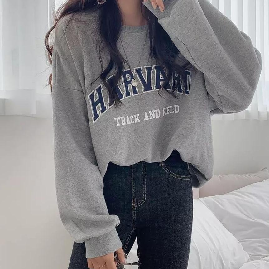 Paling Dicari SWEATER OVERSIZE WANITA HARVARD SWEATER PRIA WANITA CREWNECK SWEATER OBLONG SWITER
