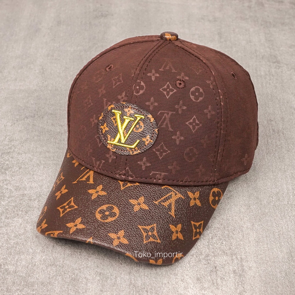 Topi LV Monogram Baseball Pria Import Mirror Original