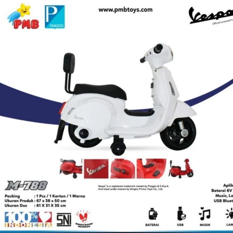 Mainan Anak Vespa Mini Dan Mainan Motor Aki Vespa M-788