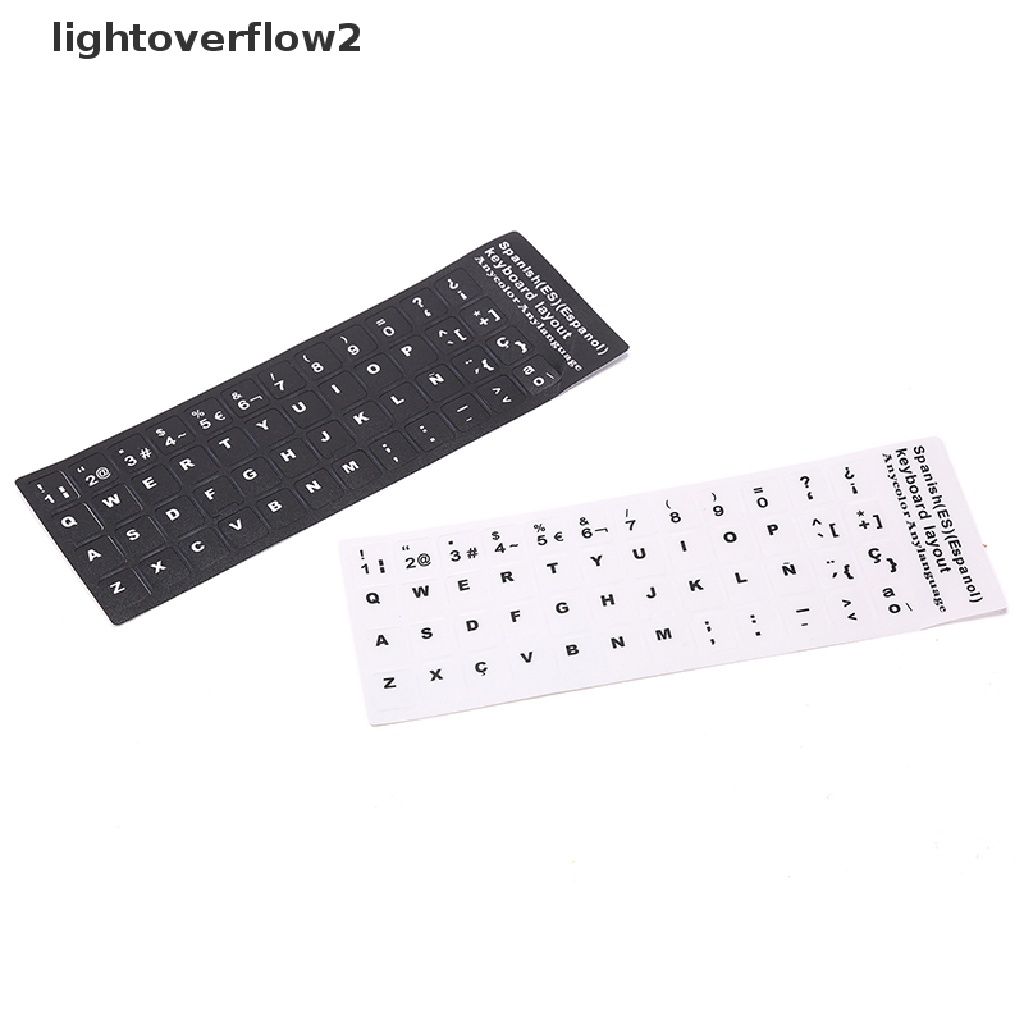 (lightoverflow2) 1pc Stiker Keyboard Standar Spanyol Anti Air Untuk Komputer / Laptop / Notebook