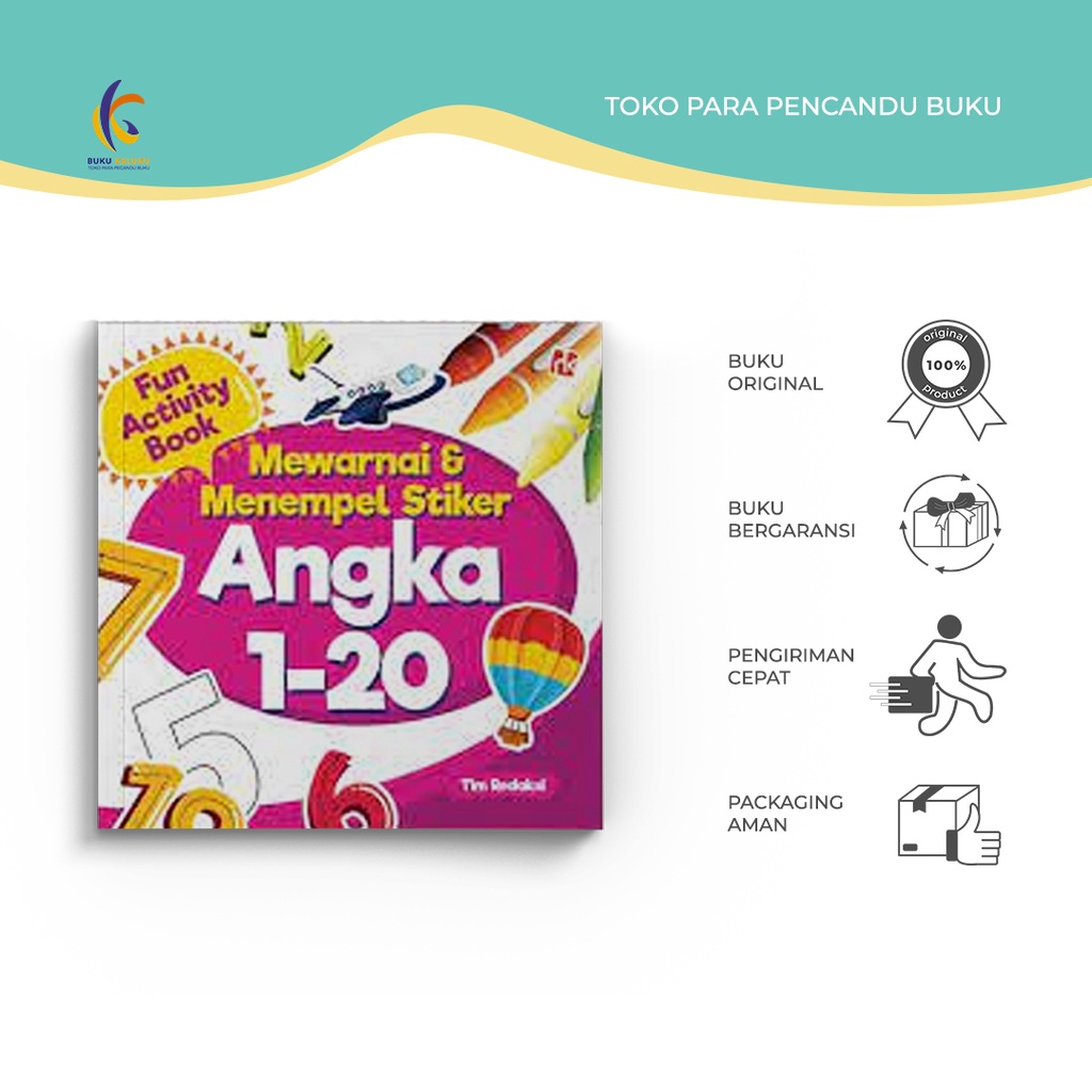 [ PROMO ] BUKU - FUN ACTIVITY BOOK : MEWARNAI & MENEMPEL STIKER ANGKA 1-20