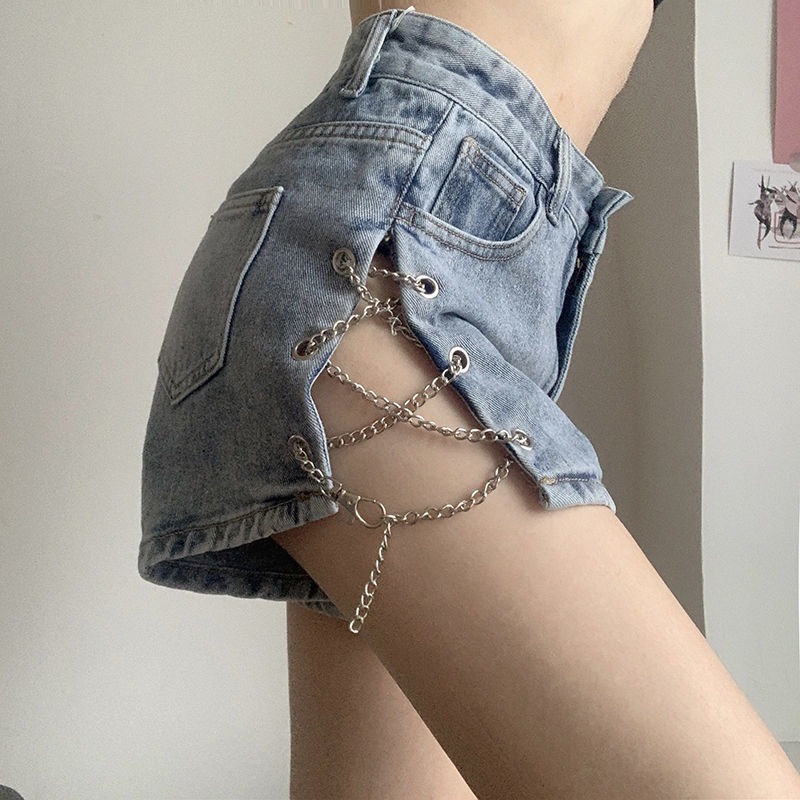 Celana pendek wanita korea hotpants highwaist denim fashion korean style short pants ootd