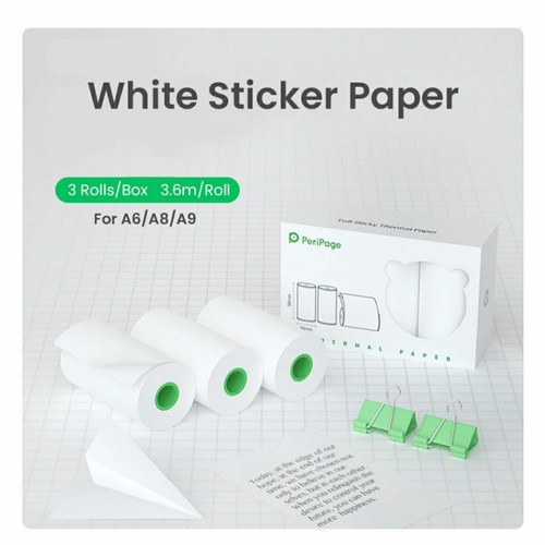 

PERIPAGE Kertas dan Stiker A6 WHITE STICKER Paper Thermal 57x30mm 57 mm