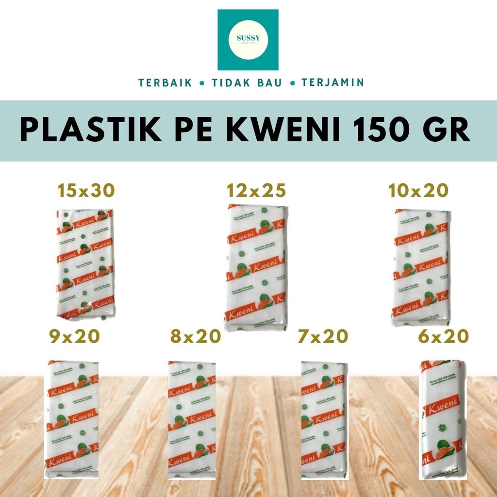 PLASTIK PE / KANTONG GULA / PLASTIK ES UKURAN LENGKAP +-150GR KWENI