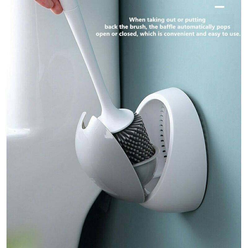 Ecoco Sikat Toilet Wc Silicone Brush Wall Mounted e2023 Black