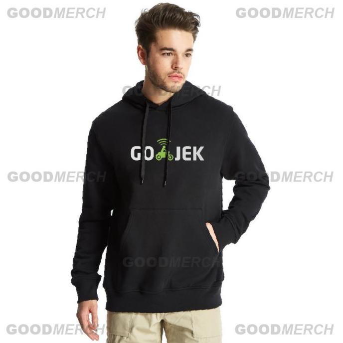 jaket hoodie sweater gojek hitam