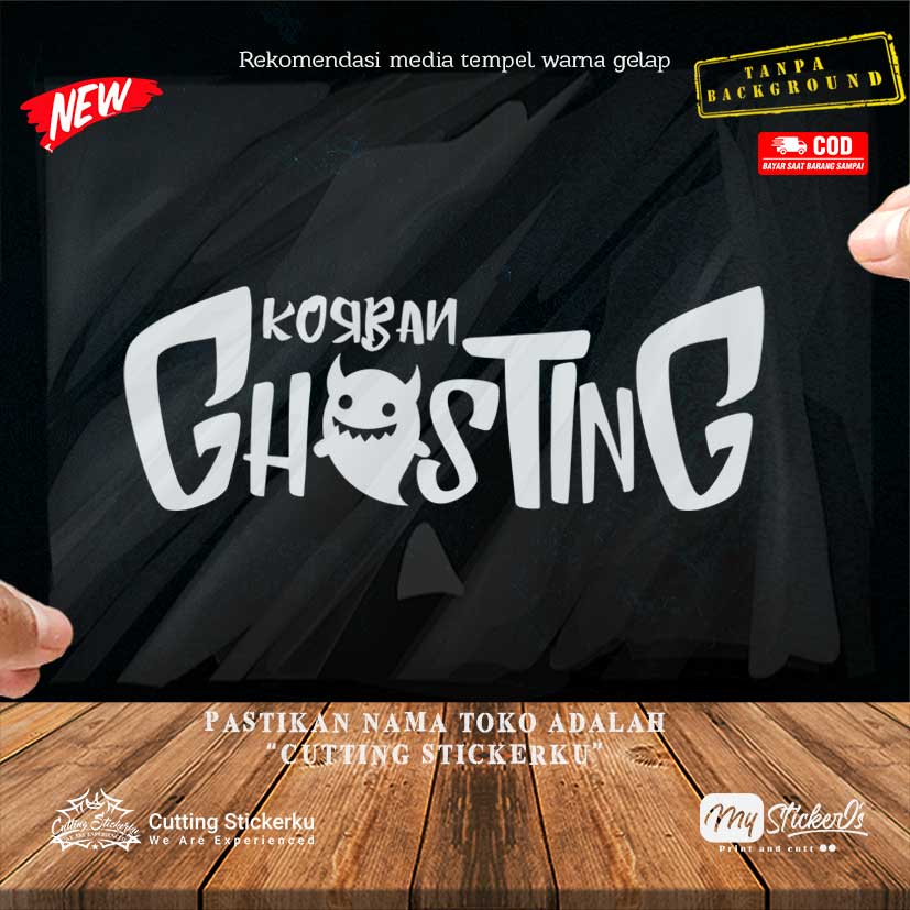 Cutting Stiker Korban Ghosting Devil Variasi Motor Mobil Sticker Timbul Keren Nyala Dasbor Spakbor Visor Body Kaca Helm Laptop Hologram Reflective Tahan Air Bodi Samping Nama Scoopy Vario Beat NMAX PCX Vespa Aesthetic Pickup Anime Windshield Kustom Modif