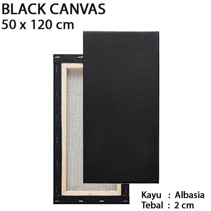 

Kanvas Lukis Hitam Spanram 50x120 cm Black Canvas Frame 120x50 cm