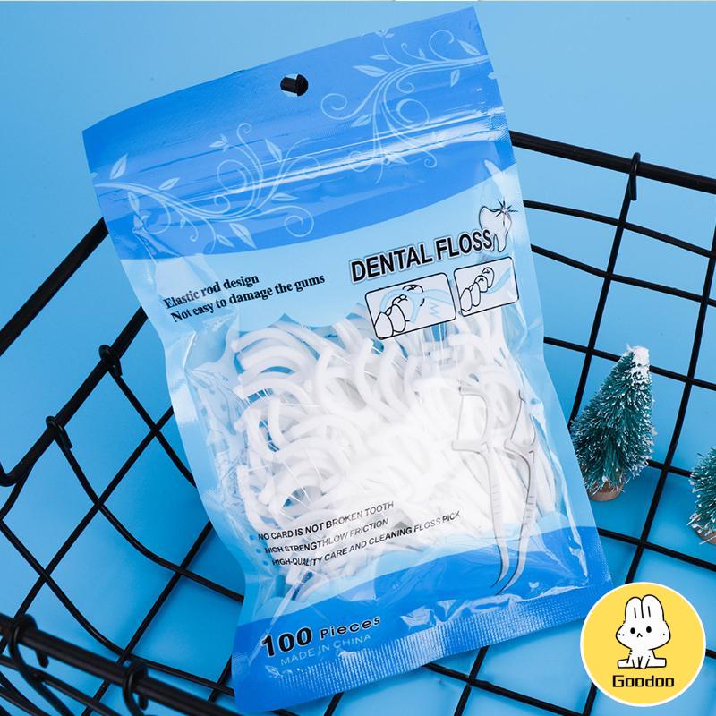 100pcs /50pcs set Dental Floss Benang Tusuk Gigi isi Flosser Teeth Toothpick stick -Doo