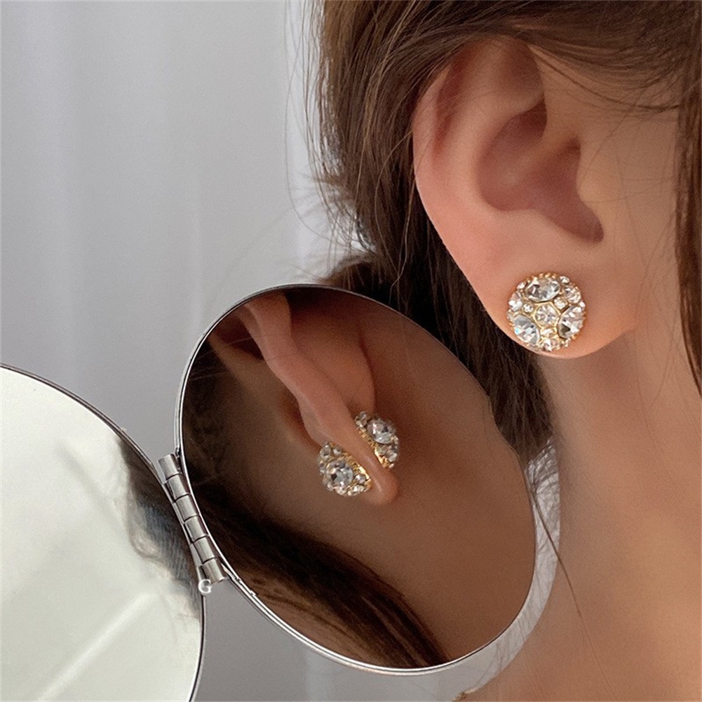 Anting Klip Magnetik Hias Berlian Untuk Wanita