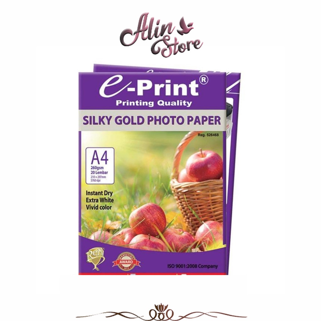 

Kertas Foto Silky Gold A4 260 gr e -Print