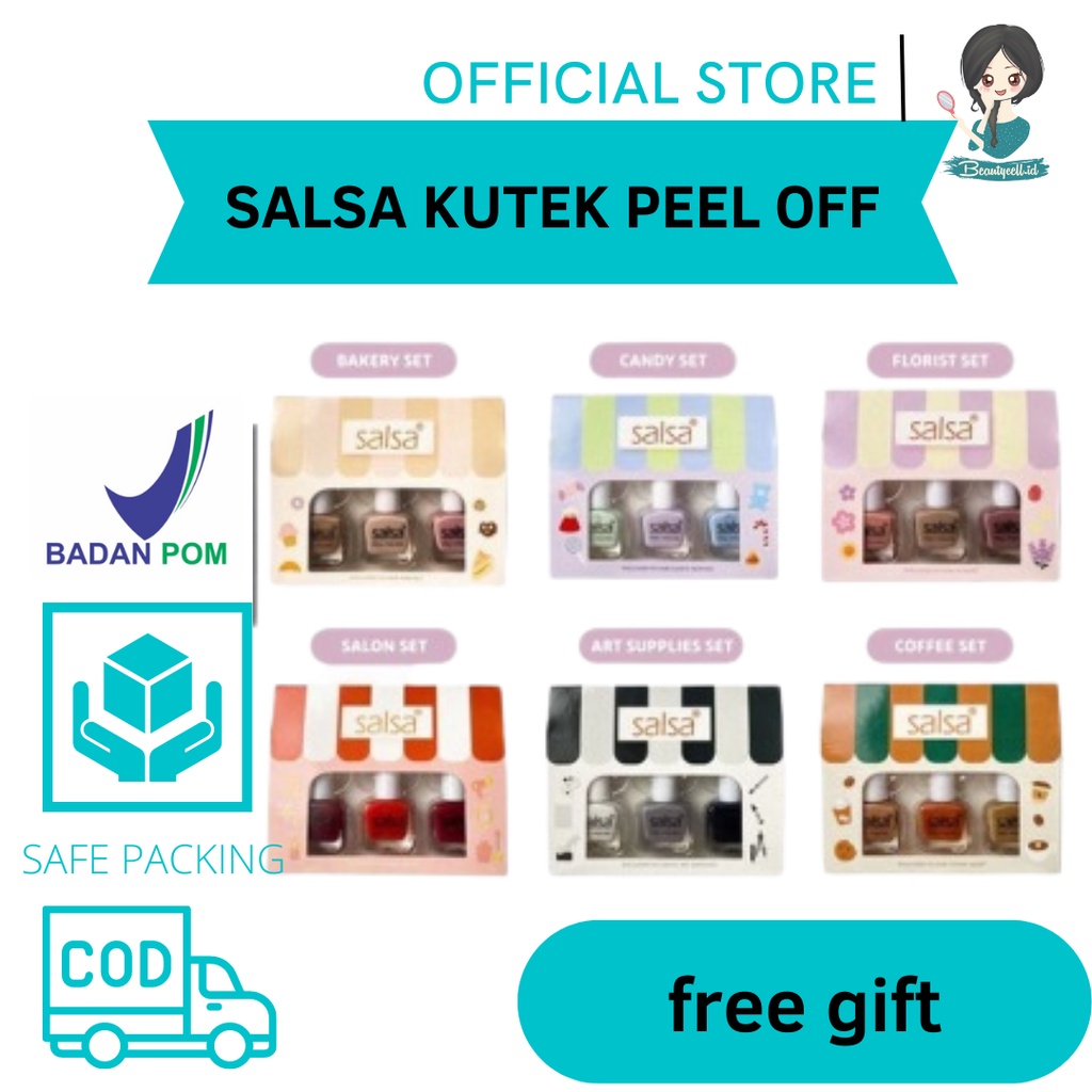 SALSA Peel Polish - Kutek Peel Off Lupas Breathable Hijab Friendly isi 3 / kuteks halal BPOM